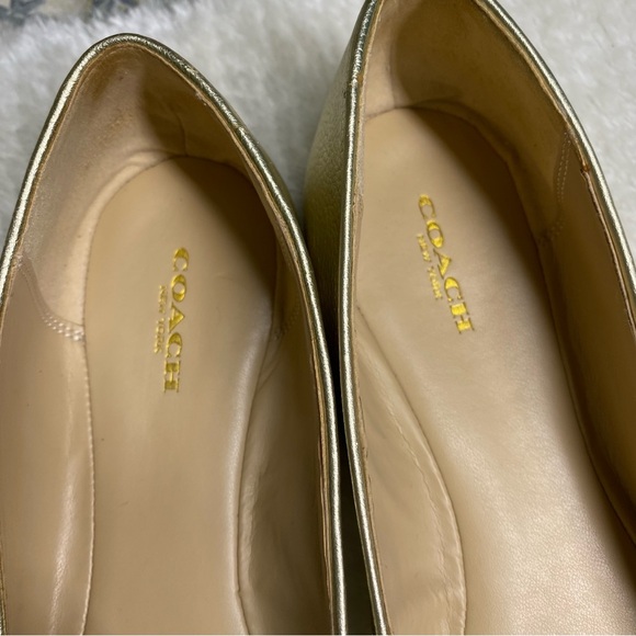 Coach Doreen Metallic Gold Ballet Flats 9.5 - Picture 4 of 6